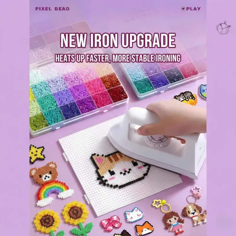 3D拼拼豆豆DIY手工套装 - 2.6毫米益智玩具套装，含工具和300多种图案