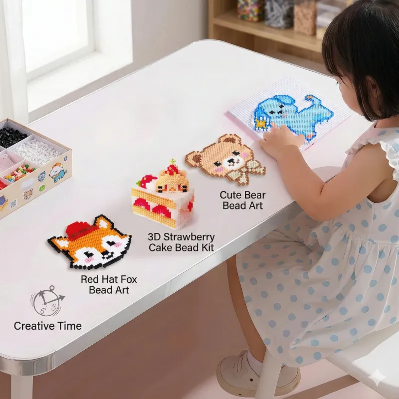 3D拼拼豆豆DIY手工套装 - 2.6毫米益智玩具套装，含工具和300多种图案