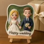 Aimant de réfrigérateur personnalisé avec photo en relief imprimée en 3D - Cadeau de mariage et d'anniversaire personnalisé