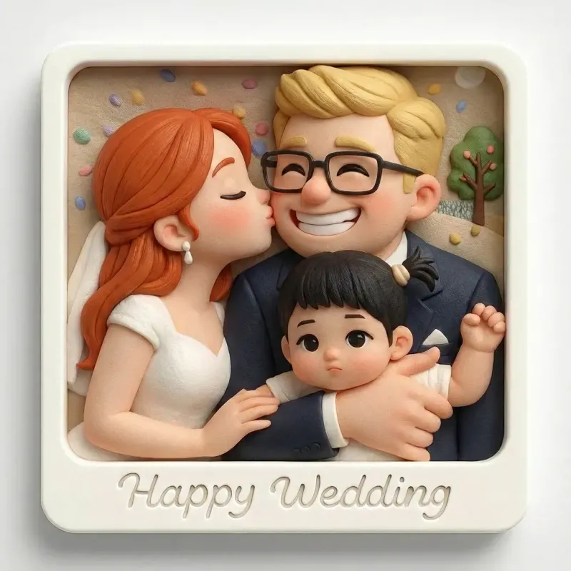 定制3D打印照片浮雕冰箱贴 - 个性化婚礼和周年纪念礼物