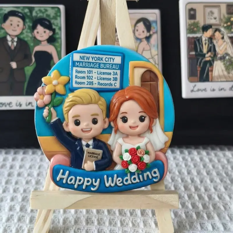 定制3D打印照片浮雕冰箱贴 - 个性化婚礼和周年纪念礼物