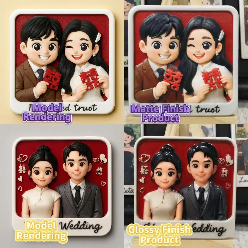 定制3D打印照片浮雕冰箱贴 - 个性化婚礼和周年纪念礼物