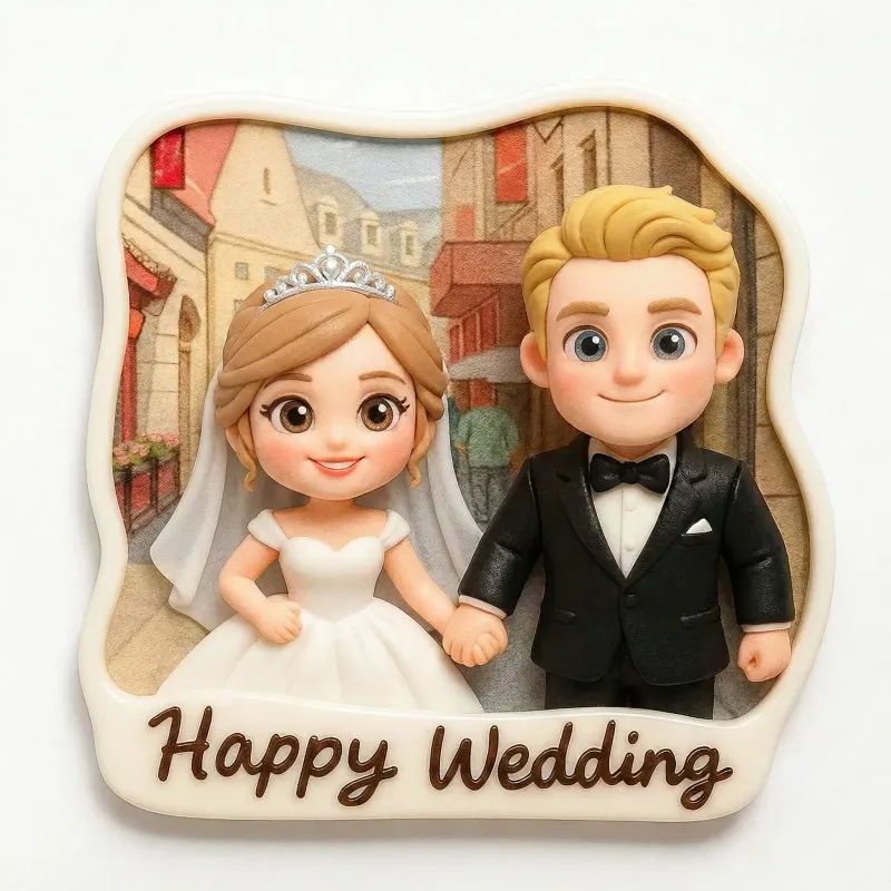 定制3D打印照片浮雕冰箱贴 - 个性化婚礼和周年纪念礼物