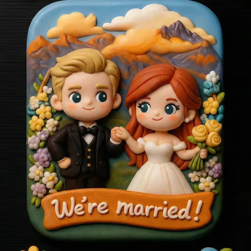 定制3D打印照片浮雕冰箱贴 - 个性化婚礼和周年纪念礼物