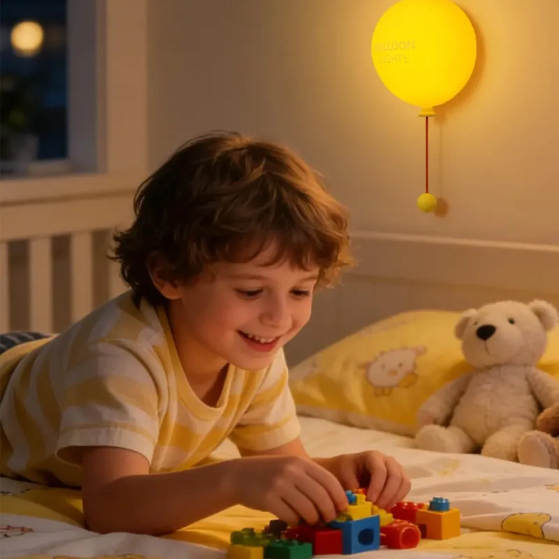 Rechargeable Balloon Wall Night Light with Pull Cord & Timer