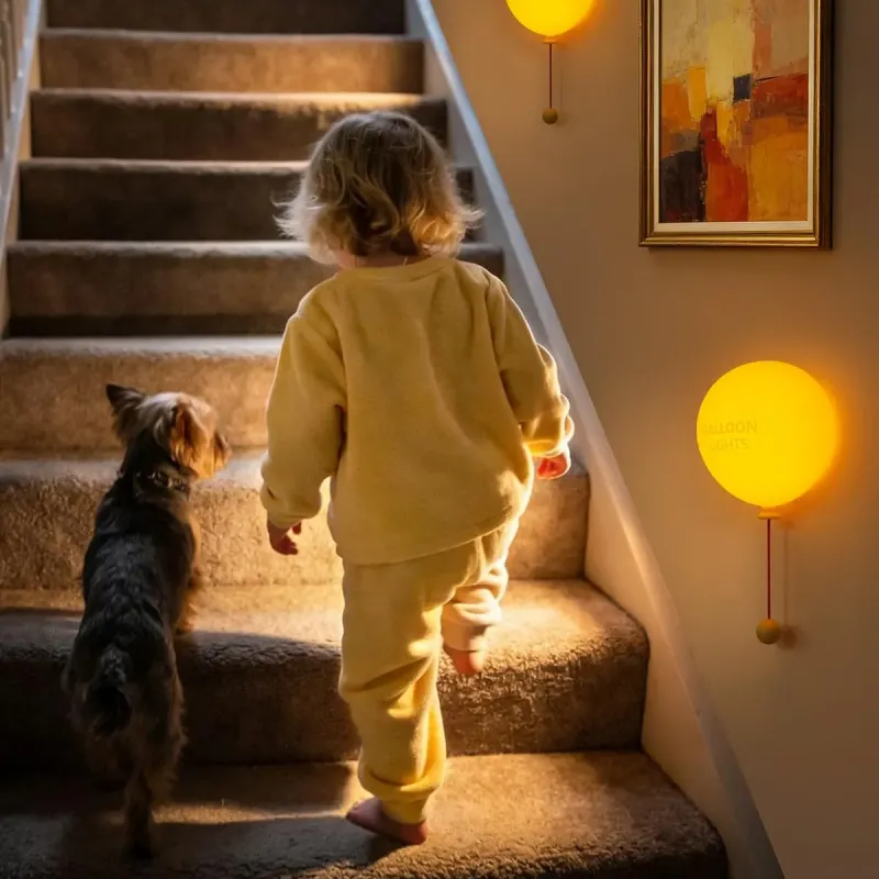 Rechargeable Balloon Wall Night Light with Pull Cord & Timer