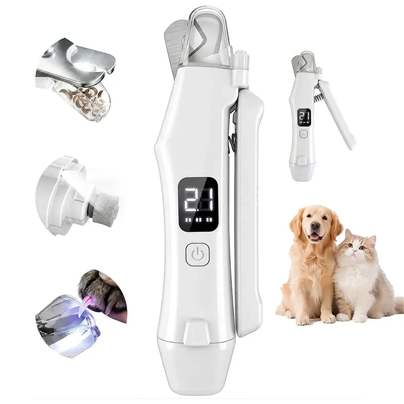 2-in-1 Smart Pet Nail Clipper & Grinder with LED Quick Sensor & LCD Display