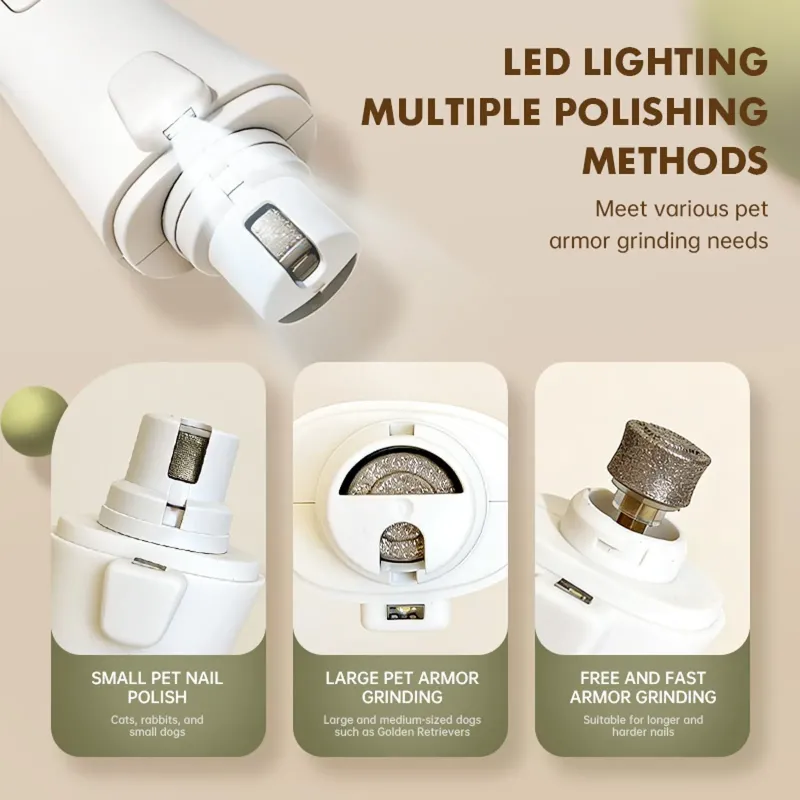 2-in-1 Smart Pet Nail Clipper & Grinder with LED Quick Sensor & LCD Display