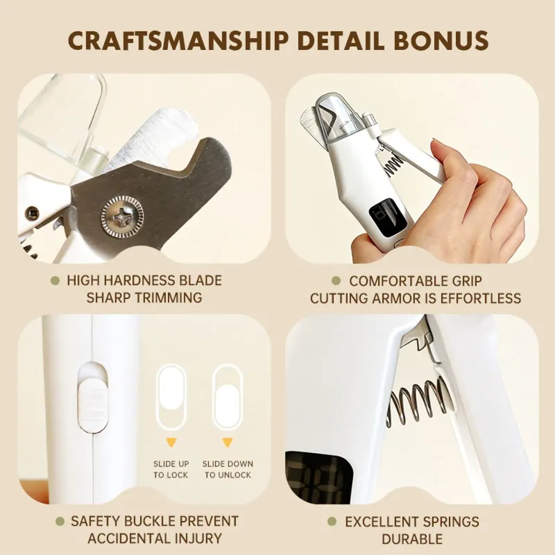 2-in-1 Smart Pet Nail Clipper & Grinder with LED Quick Sensor & LCD Display