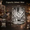 360° Spinning Crystal Whiskey Glass, Spinning Old Fashioned Tumblers with Stress-Relief Base, Luxury Gift for Scotch, Bourbon, Cocktail Lovers (Gemstone Style)
