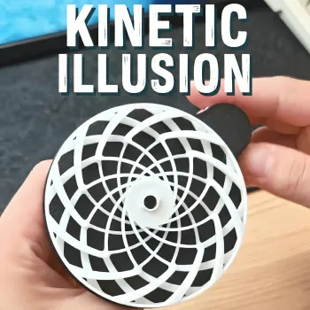 3D Printed Rotating Kinetic Optical Illusion Desk Toy Fidget Ornament