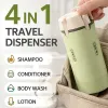 4-in-1 Travel Dispenser Bottle Portable Pump Bottles Set TSA-Friendly Toiletries