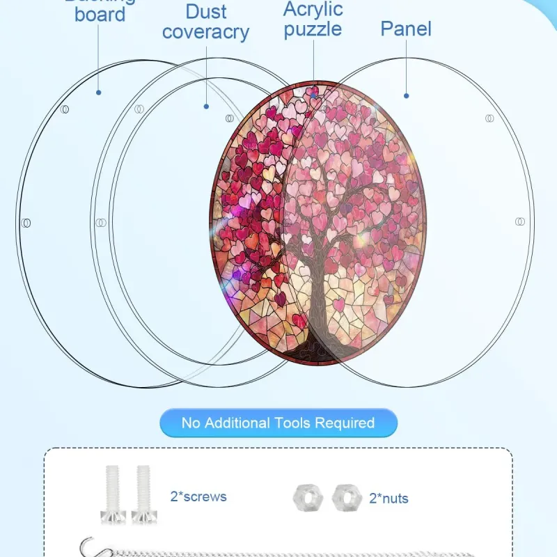 亚克力阳光捕捉器拼图 - 爱之枝 居家装饰套件