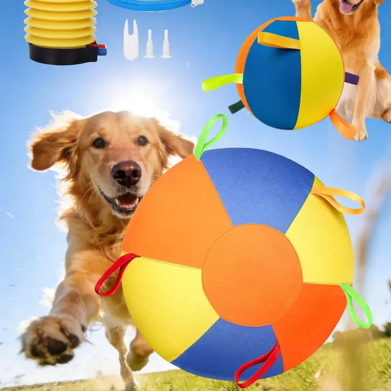 Balle gonflable géante apaisante pour chiens - Jouet gonflable géant résistant aux déchirures avec housse lavable et pompe