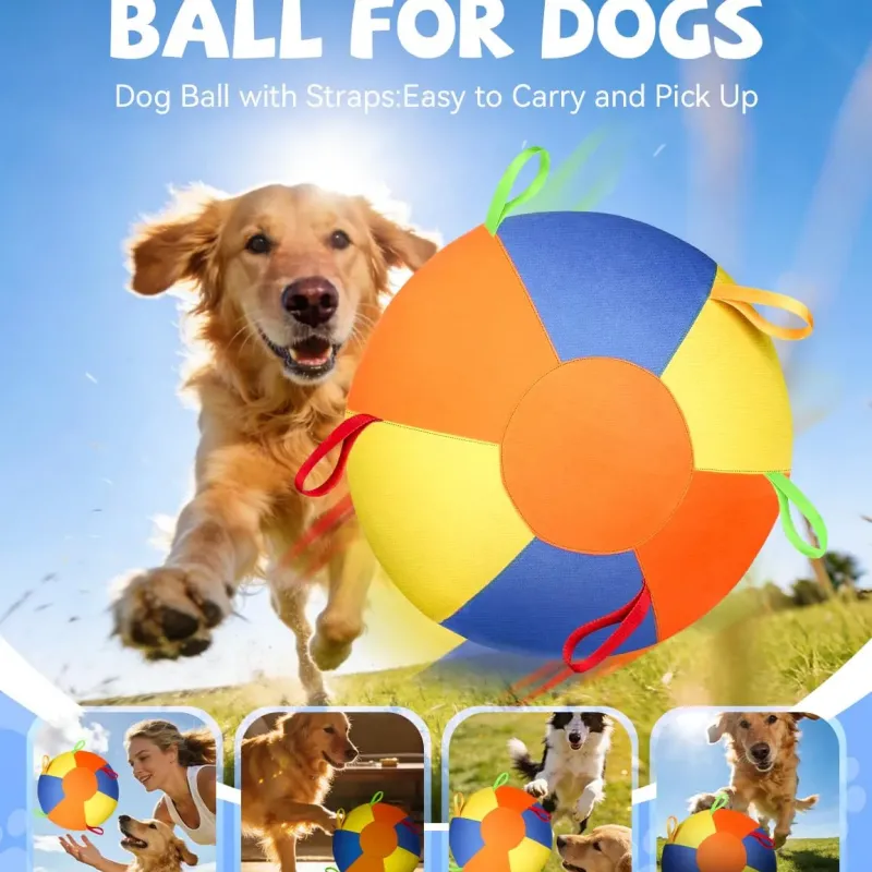 Balle gonflable géante apaisante pour chiens - Jouet gonflable géant résistant aux déchirures avec housse lavable et pompe