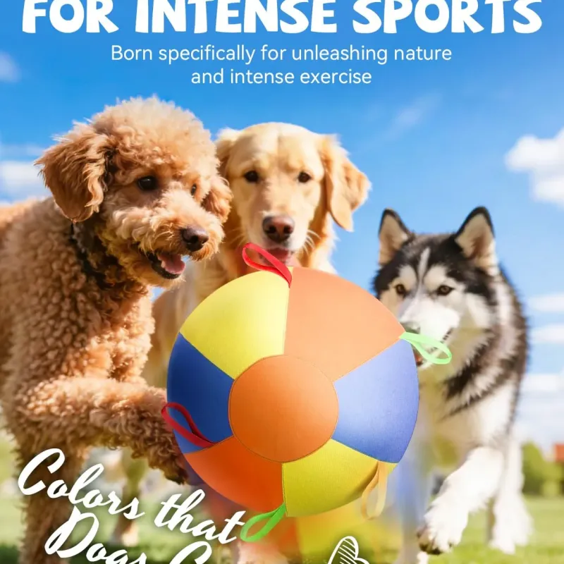 Balle gonflable géante apaisante pour chiens - Jouet gonflable géant résistant aux déchirures avec housse lavable et pompe