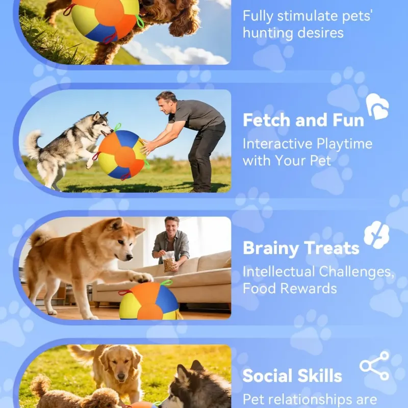 Balle gonflable géante apaisante pour chiens - Jouet gonflable géant résistant aux déchirures avec housse lavable et pompe