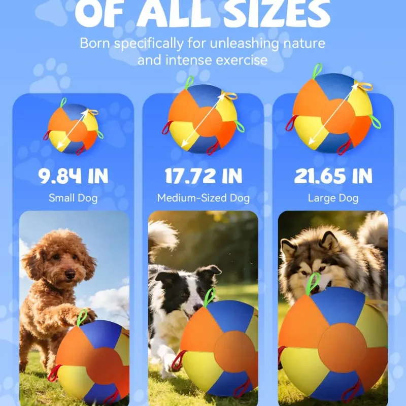 Balle gonflable géante apaisante pour chiens - Jouet gonflable géant résistant aux déchirures avec housse lavable et pompe