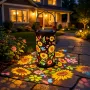 Colorful Sunflower Glow Solar Garden Lantern - Waterproof Decorative Hanging Solar Lights for Patio & Yard