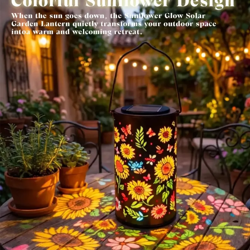 Красочный садовый фонарь на солнечных батареях в виде подсолнуха — водонепроницаемые декоративные подвесные светильники на солнечных батареях для патио и двора.