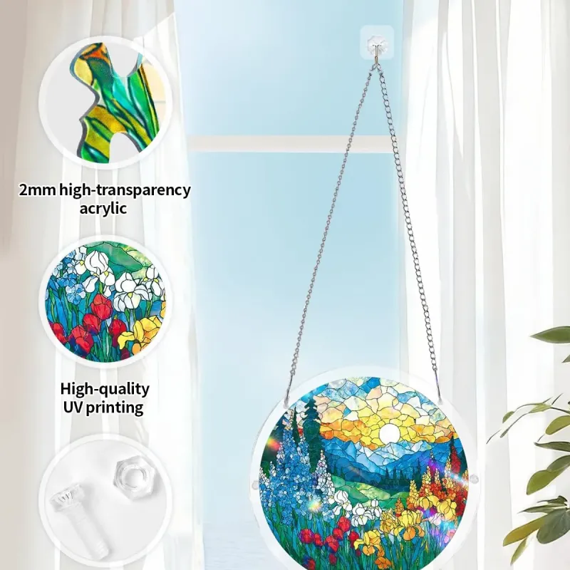 亚克力阳光捕捉器拼图 - 晨曦花海 居家装饰套件