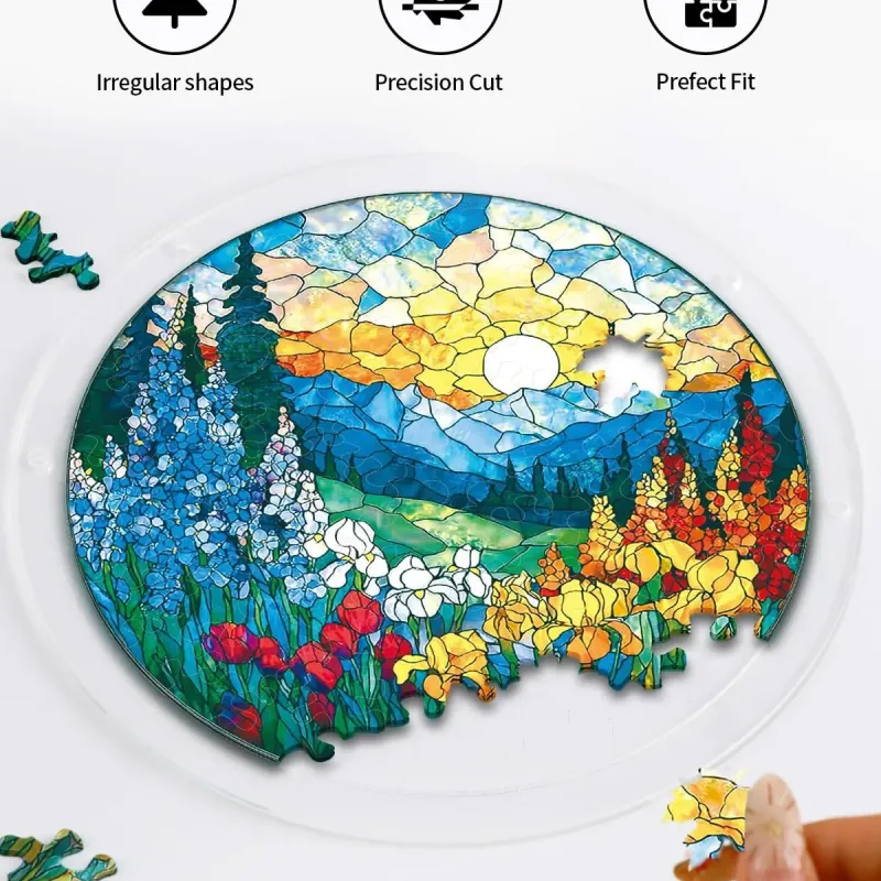 亚克力阳光捕捉器拼图 - 晨曦花海 居家装饰套件