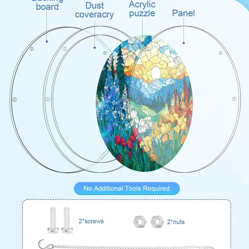 亚克力阳光捕捉器拼图 - 晨曦花海 居家装饰套件