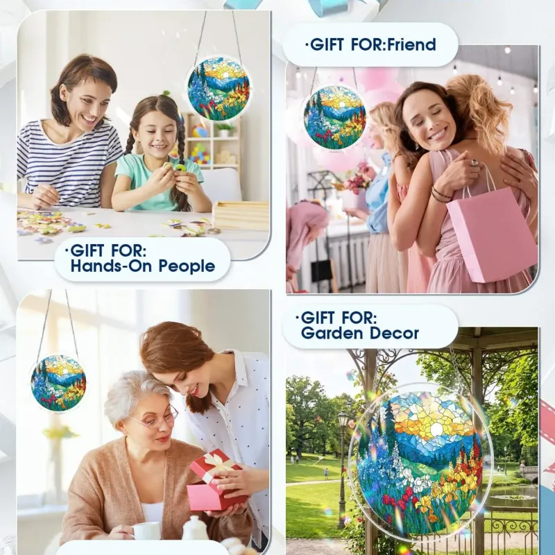 亚克力阳光捕捉器拼图 - 晨曦花海 居家装饰套件