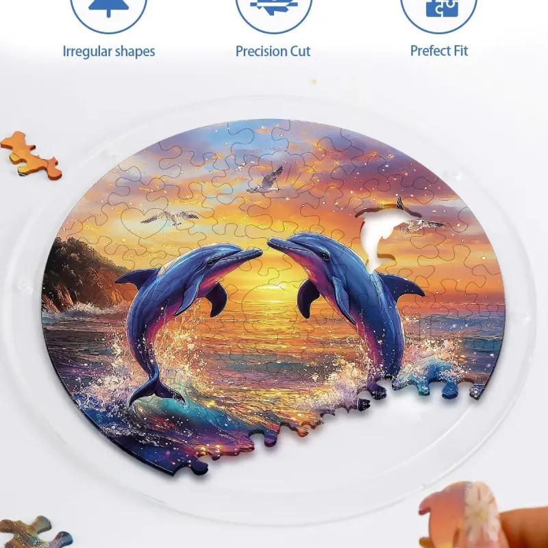 亚克力阳光捕捉器拼图 - 海豚恋歌 居家装饰套件