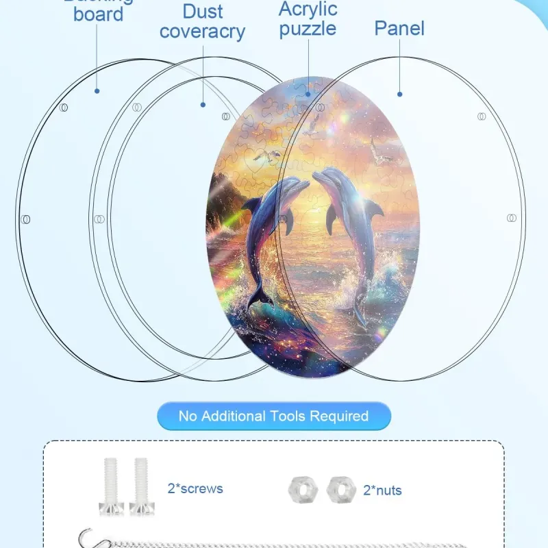 亚克力阳光捕捉器拼图 - 海豚恋歌 居家装饰套件