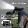 双伸缩狗绳，带LED手电筒和便便袋分发器 - 360°防缠绕
