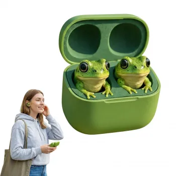 可爱青蛙造型真无线蓝牙耳机 附带充电仓 IPX4防水深重低音