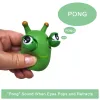 解压神兽恶搞挤眼草虫玩具 (6只装) - 减压捏捏乐爆眼毛毛虫 搞怪减压玩具