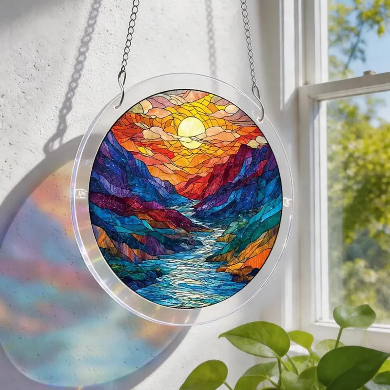 Акриловый пазл-ловец солнца - Глазурованная горная луна