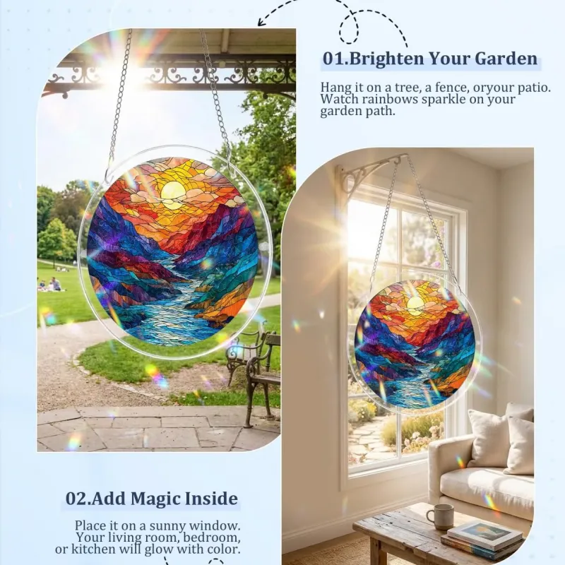 Акриловый пазл-ловец солнца - Глазурованная горная луна