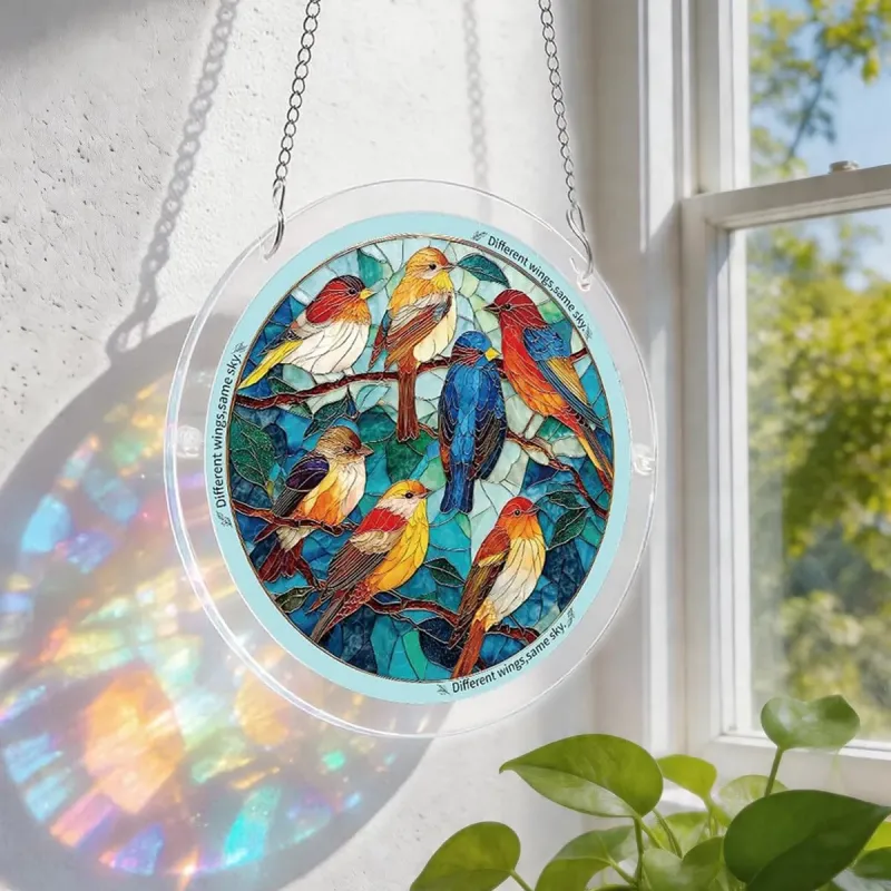 亚克力阳光捕捉器拼图 - 流光羽落 居家装饰套件