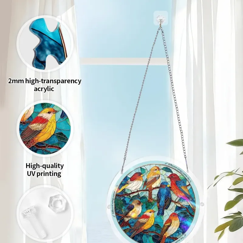 亚克力阳光捕捉器拼图 - 流光羽落 居家装饰套件