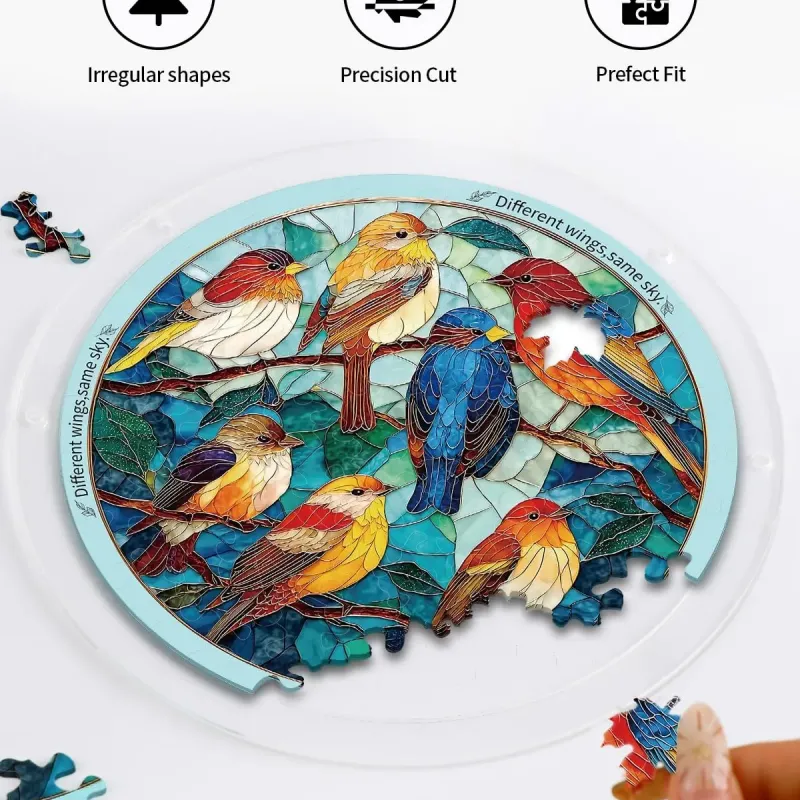 亚克力阳光捕捉器拼图 - 流光羽落 居家装饰套件