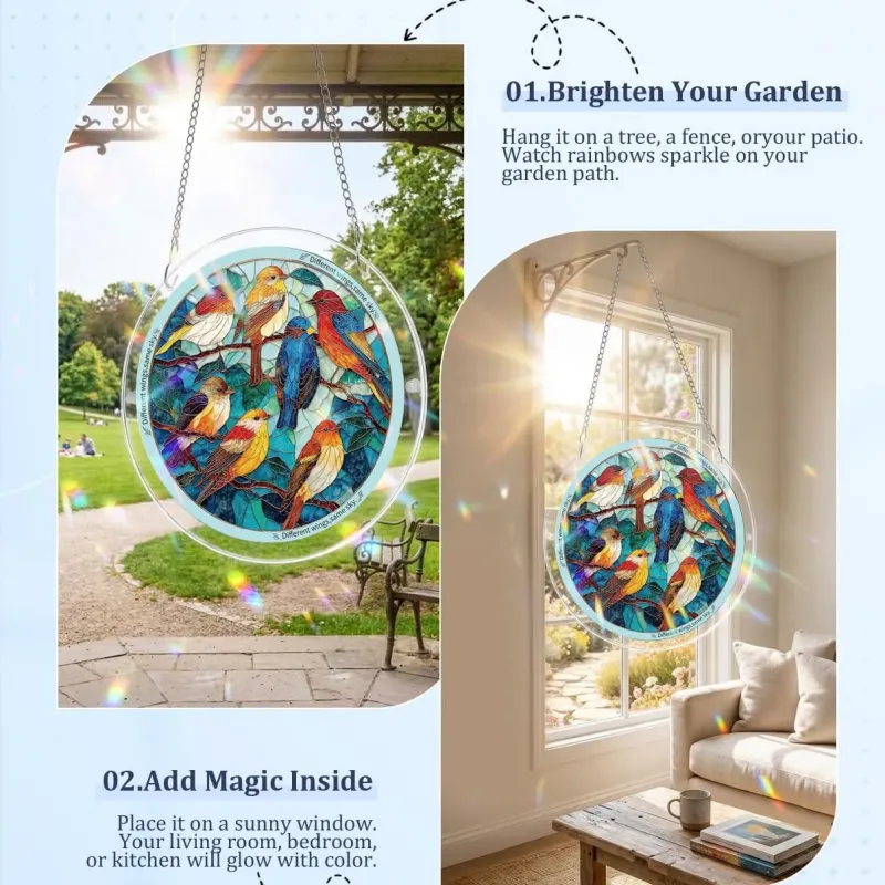 亚克力阳光捕捉器拼图 - 流光羽落 居家装饰套件