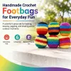 Hand-Made Knitted Footbags Set - Colorful Crochet Footbag for Adults & Beginners
