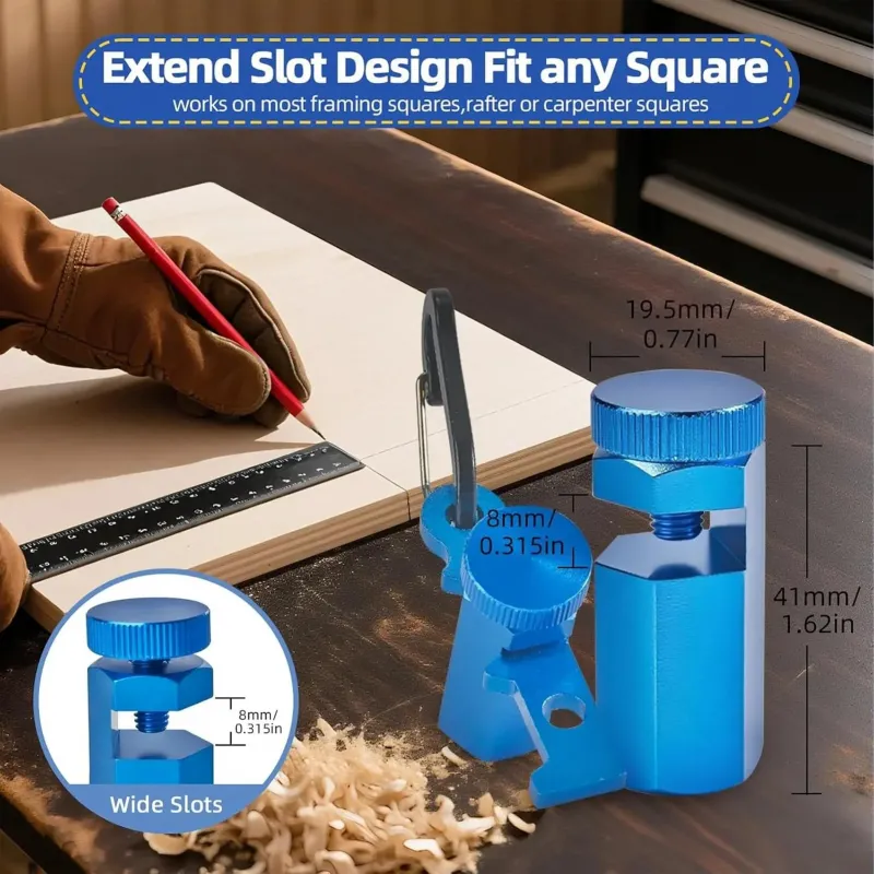 六角形高楼梯规，适用于框架方尺 - 防滑直角尺夹带钩