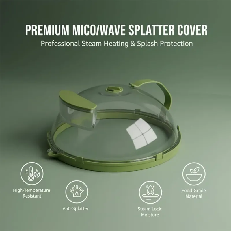 微波炉防溅罩带蒸笼 - 10英寸高圆顶盘罩