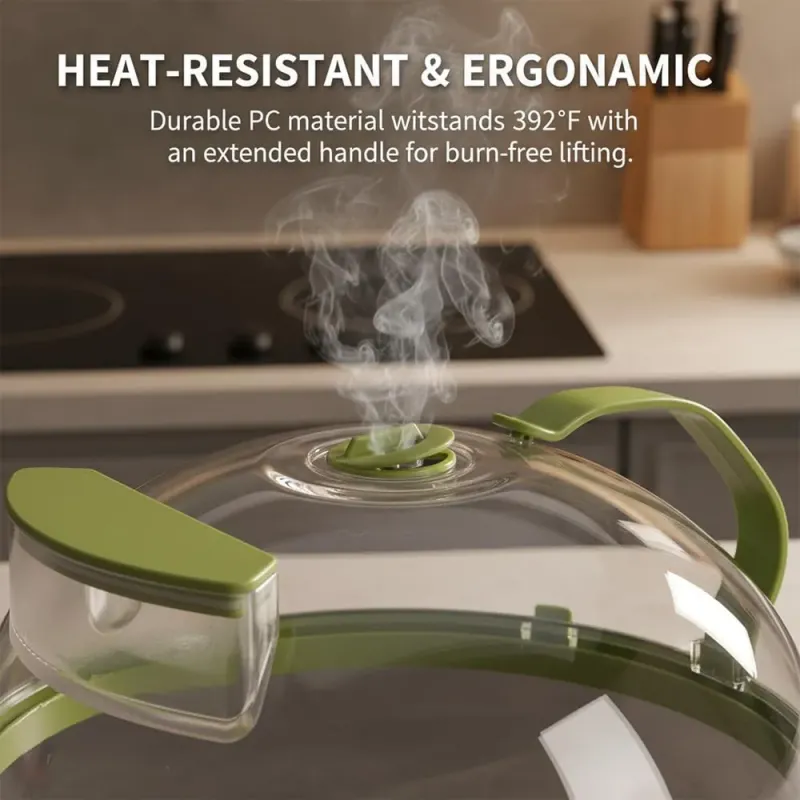 微波炉防溅罩带蒸笼 - 10英寸高圆顶盘罩