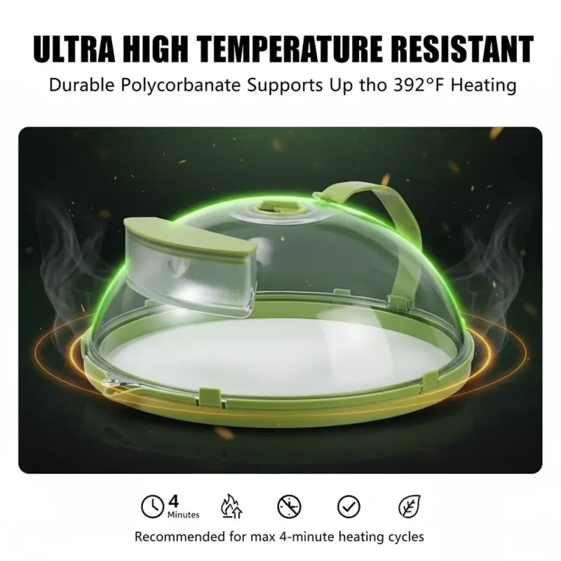 微波炉防溅罩带蒸笼 - 10英寸高圆顶盘罩