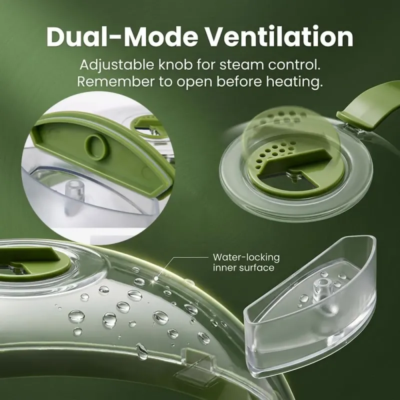 微波炉防溅罩带蒸笼 - 10英寸高圆顶盘罩