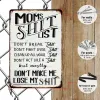 Mom's Sh*t List Funny Aluminum Metal Sign Retro Wall Decor 8x12 Inch