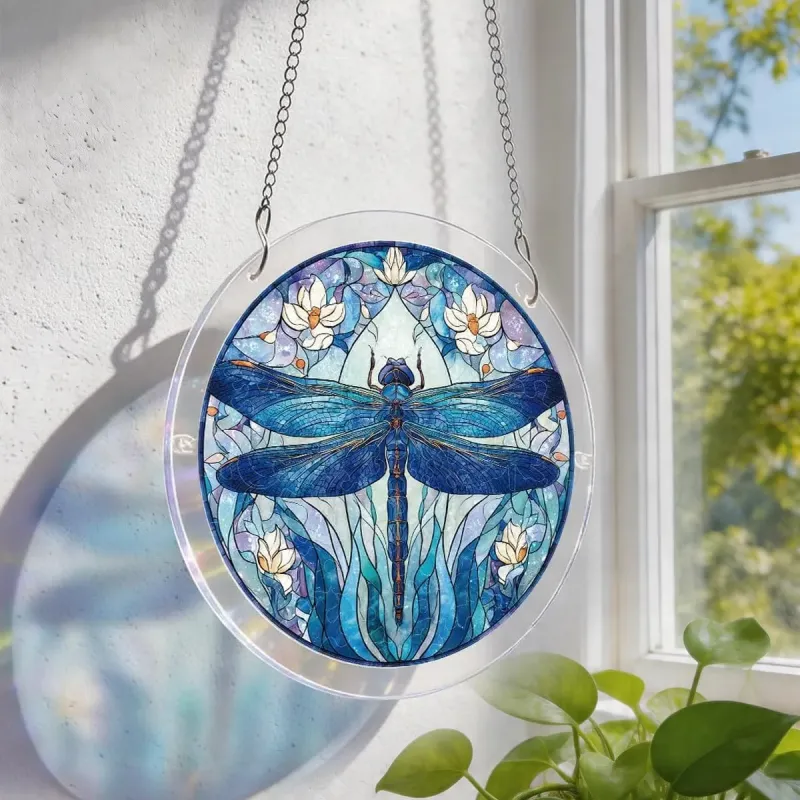 亚克力阳光捕捉器拼图 - 月影蜻蜓 居家装饰套件