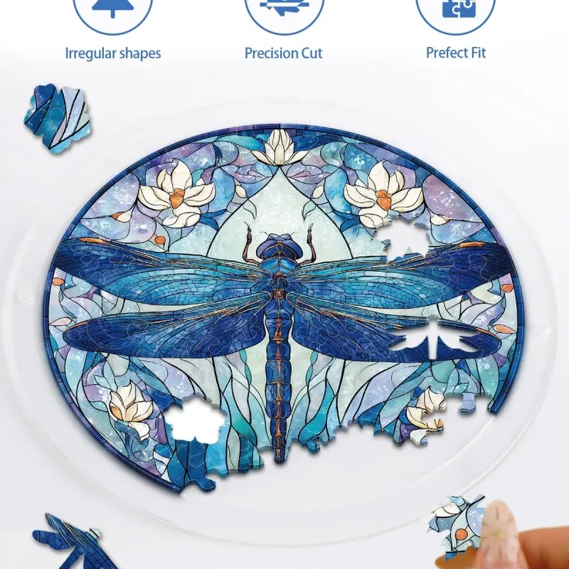 亚克力阳光捕捉器拼图 - 月影蜻蜓 居家装饰套件