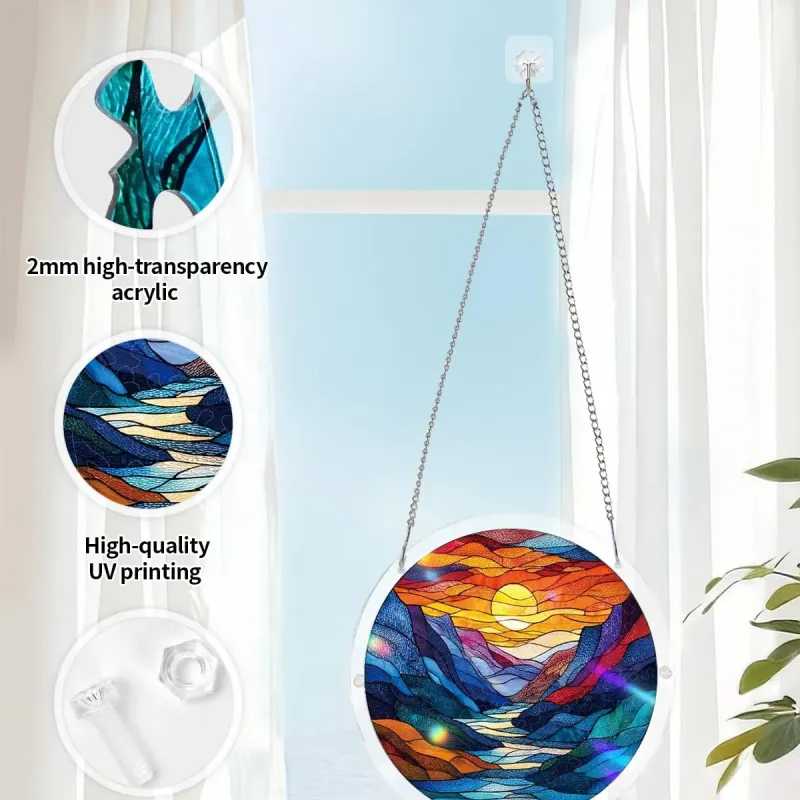 亚克力阳光捕捉器拼图 - 月下河畔 居家装饰套件