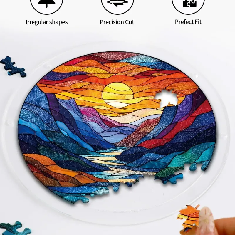 亚克力阳光捕捉器拼图 - 月下河畔 居家装饰套件